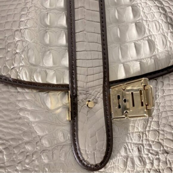 Vintage Reptile Embossed Faux Leather Purse Handbag Shoulder Bag - Picture 10 of 16